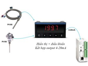 Bộ điều khiển nhiệt độ pt100 output 4-20ma giám sát 2 nơi