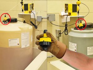 #1 Báo đầy báo cạn axit hoá chất thông qua cảm biến điện dung 4 Cảm biến mức axit bằng phương pháp bắn sóng siêu âm