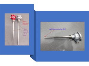 Cấu tạo pt100 dạng củ hành gồm ren, chiều dài đường kính que
