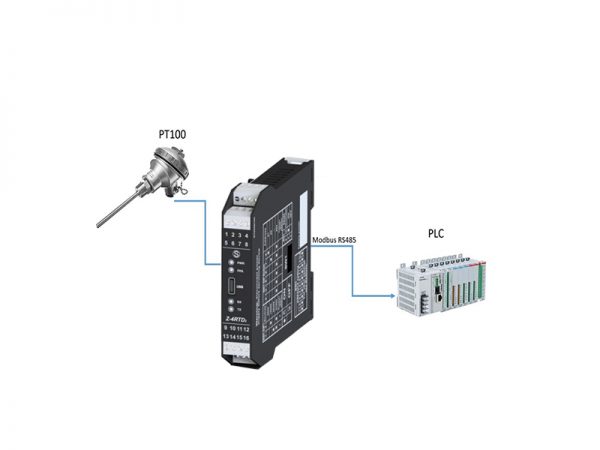 Chuyển đổi cảm biến rtd ra rs485 truyền về plc hoặc hmi, scada