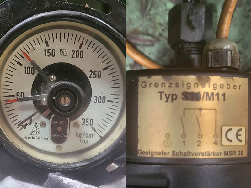 Đồng hồ áp suất dầu thuỷ lực 3 kim hãng ab xuất xứ germany