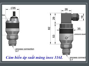 Cấu tạo cảm biến áp suất màng ip67 ip68 có cáp nối 2m 3m 5m