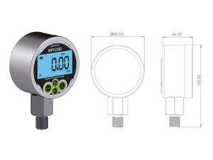 Áp kế điện tử giá rẻ tín hiệu ra 4-20ma + Relay đường kính 80mm