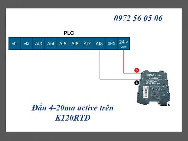 Chia sẻ sơ đồ đấu dây pt100 ra 4-20ma active với plc trên k120rtd
