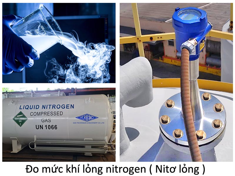 Thiết bị đo mức bồn NH3, Nitrogen, Co2, CNG 4-20ma, rs485 14 Cảm biến radar báo mức nitơ lỏng nitrogen ( Khí LN2 ) giá rẻ
